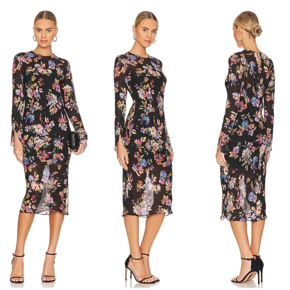 Amanda Uprichard Collier Midi Dress in Mirabella Size S